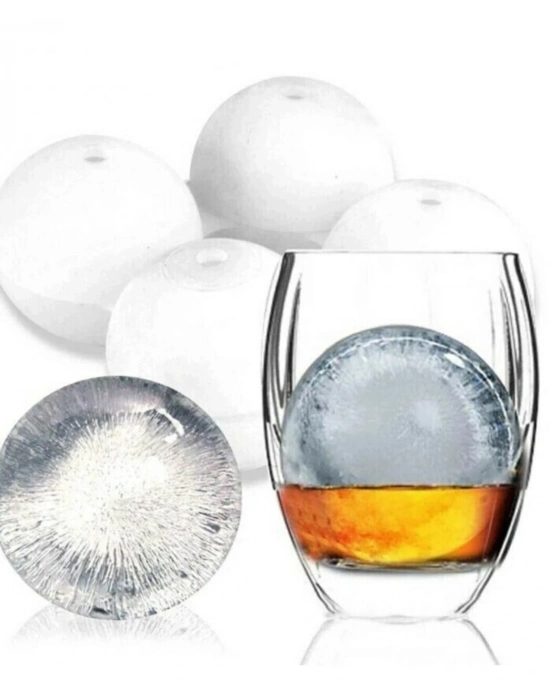 Üstten Doldurmalı Yatay 4 Bölmeli  Küre Buz Topu Kalıbı -  Yuvarlak Buz Topu Yapma Aparatı