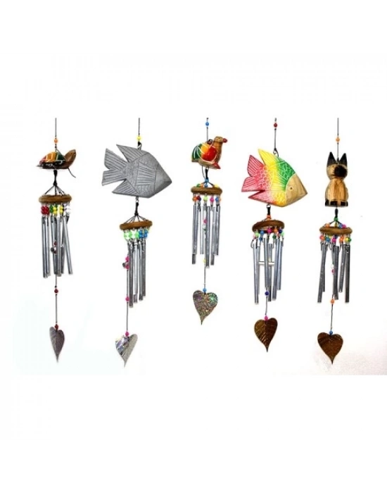 Üstü Ahşap Altı Metalli Rüzgar Çanı