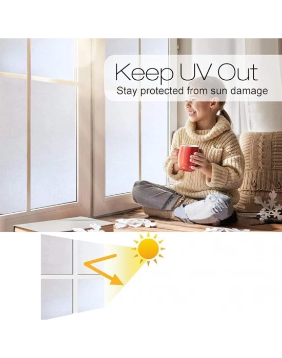 UV Engelleyici Buzlu Cam Filmi 3 Metre x 45 Cm.
