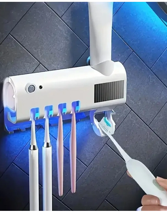 ® UV Sterilizasyonlu Duvara Monte Otomatik Diş Fırçası Tutucu