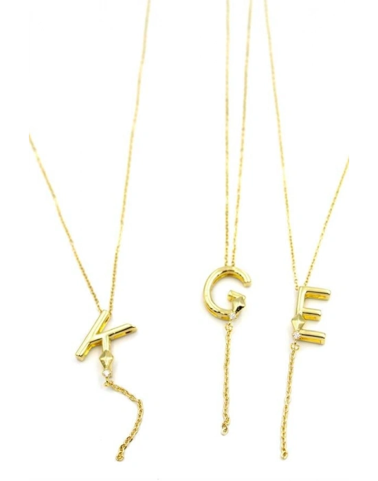 Uzak Şehir Harf Kolye - Altın