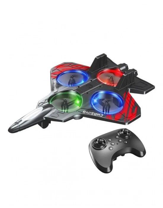Uzaktan Kumandalı Drone Uçak LED Işıklı 360 Derece Akrobatik Hareket Özellikli