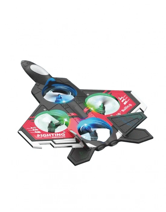 Uzaktan Kumandalı LED Işıklı Drone Uçak 360 Derece Dönüş Özellikli Oyuncak Drone
