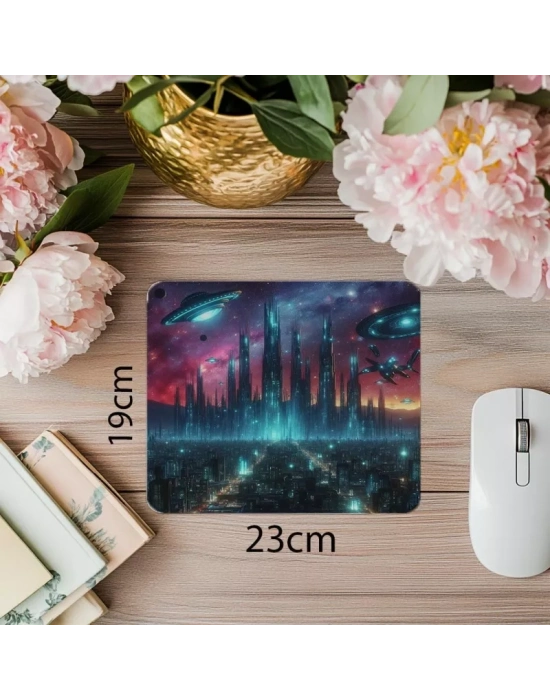 Uzay Fantazisi Sevenlere Özel Mouse Pad - 19x23 cm 2 mm Dikdörtgen İthal Baskılı Mouse Pad