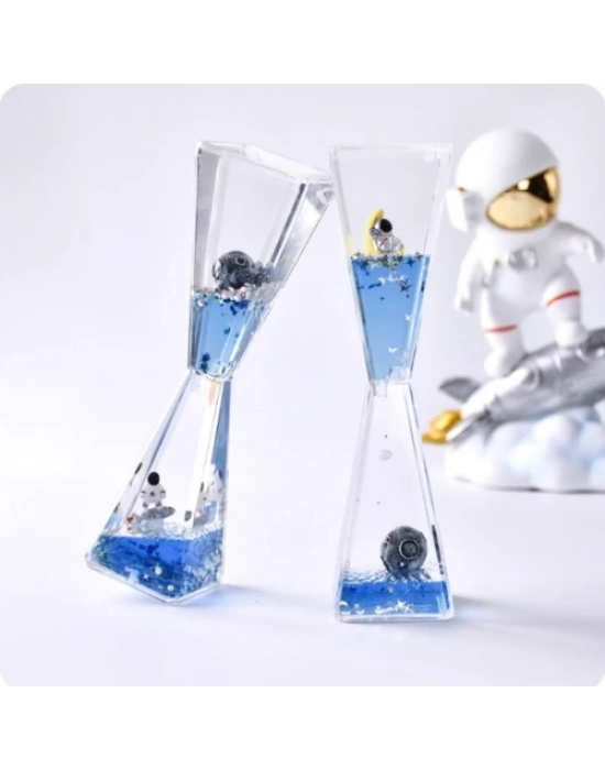 Uzay Temalı Dökülen Yağ Kum Saati