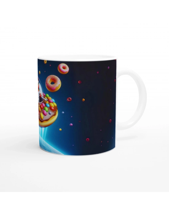 Uzayda Şekerleme Macerası Temalı Çocuklara Özel Baskılı Kupa Bardak