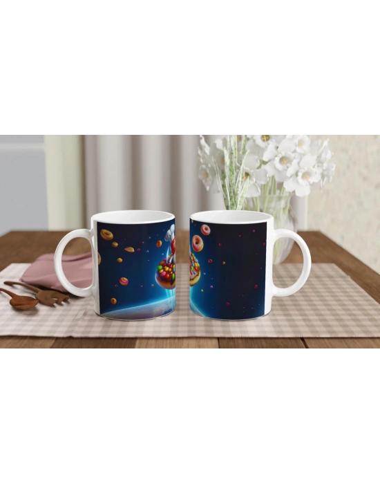 Uzayda Şekerleme Macerası Temalı Çocuklara Özel Baskılı Kupa Bardak