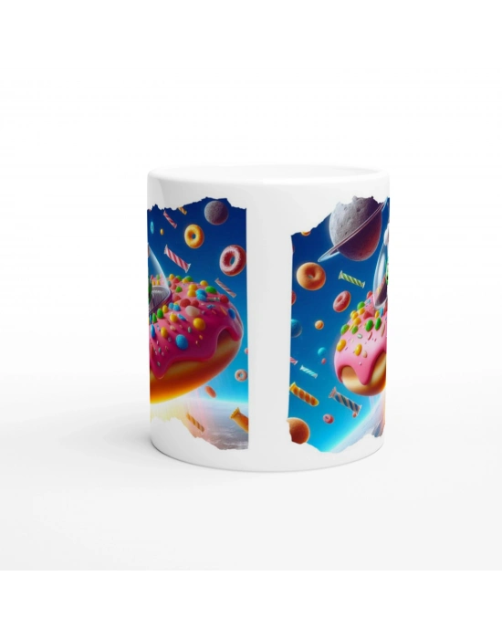 Uzaylı Şefin Donut Macerası Temalı Çocuklara Özel Baskılı Kupa Bardak