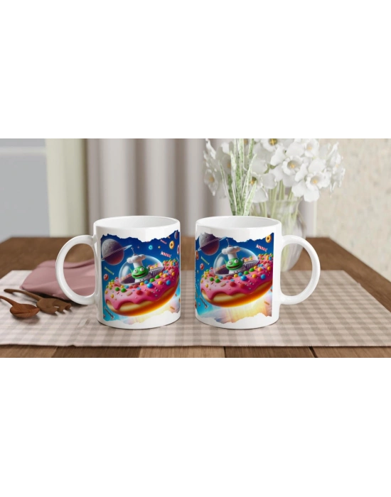 Uzaylı Şefin Donut Macerası Temalı Çocuklara Özel Baskılı Kupa Bardak