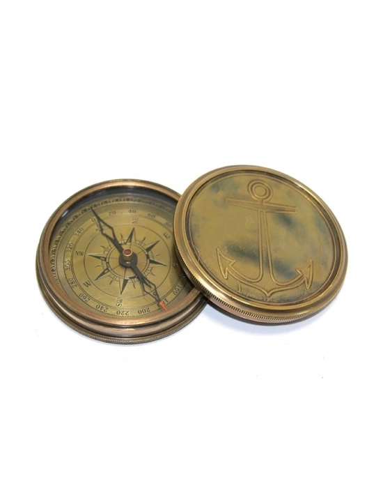 Üzeri Çapa İşlemeli Pirinç Kullanışlı Pusula 7221a