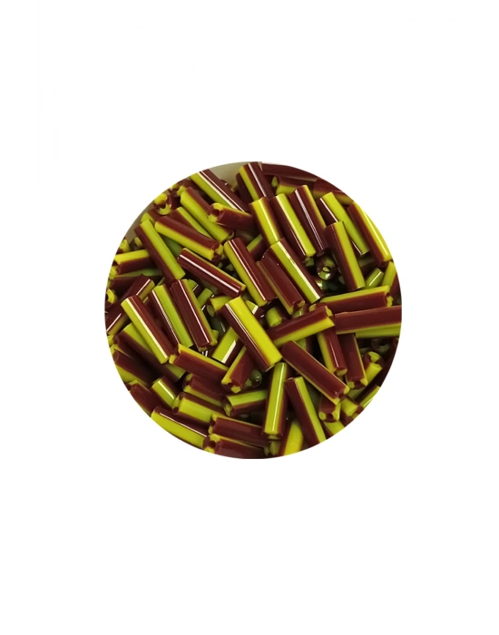 Uzun Boru Kesme Boncuk Çap 2mm Uzunluk 10 mm - 20 Gram - Koyu Kırmızı Sarı - BNC258