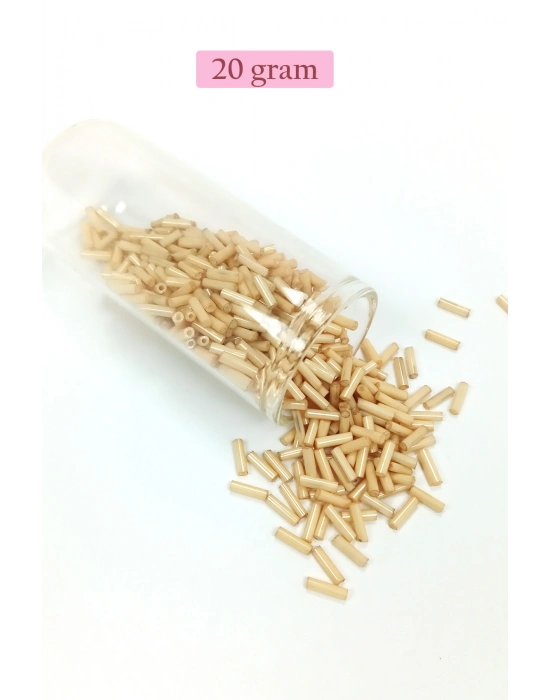 Uzun Boru Kesme Boncuk Çap 2mm Uzunluk 10 mm - 4 Renk - Toplam 80 Gram - BNC427