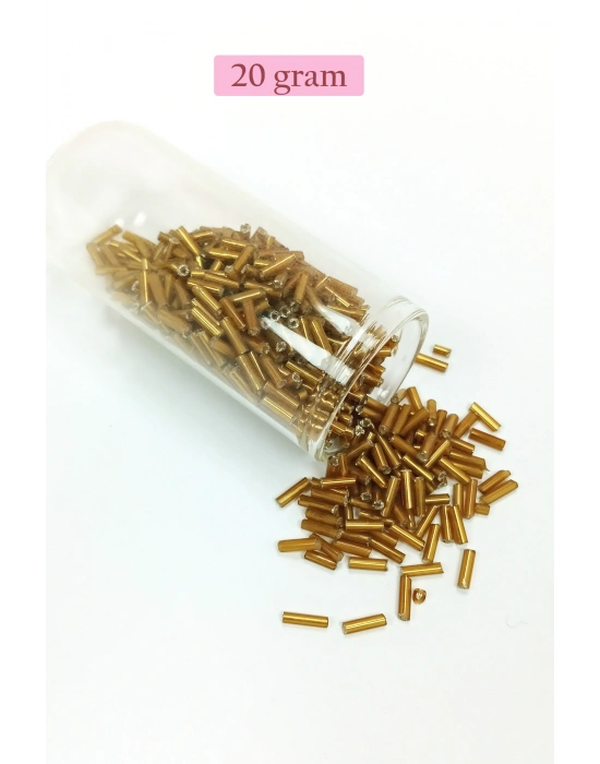 Uzun Boru Kesme Boncuk Çap 2mm Uzunluk 10 mm - 4 Renk - Toplam 80 Gram - BNC427