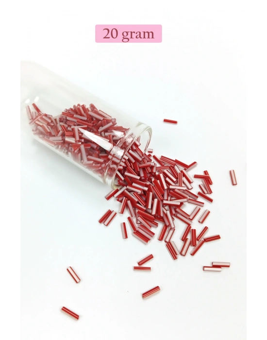 Uzun Boru Kesme Boncuk Çap 2mm Uzunluk 10 mm - 4 Renk - Toplam 80 Gram - BNC429