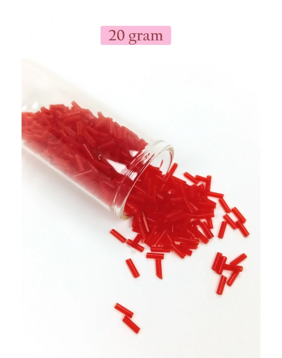 Uzun Boru Kesme Boncuk Çap 2mm Uzunluk 10 mm - 4 Renk - Toplam 80 Gram - BNC431