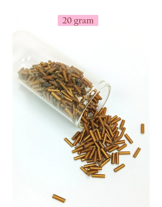 Uzun Boru Kesme Boncuk Çap 2mm Uzunluk 10 mm - 4 Renk - Toplam 80 Gram - BNC431