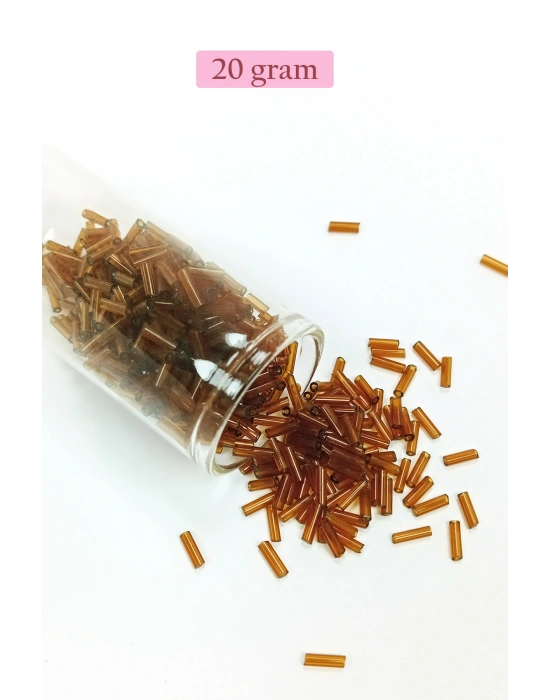 Uzun Boru Kesme Boncuk Çap 2mm Uzunluk 10 mm - 4 Renk - Toplam 80 Gram - BNC431