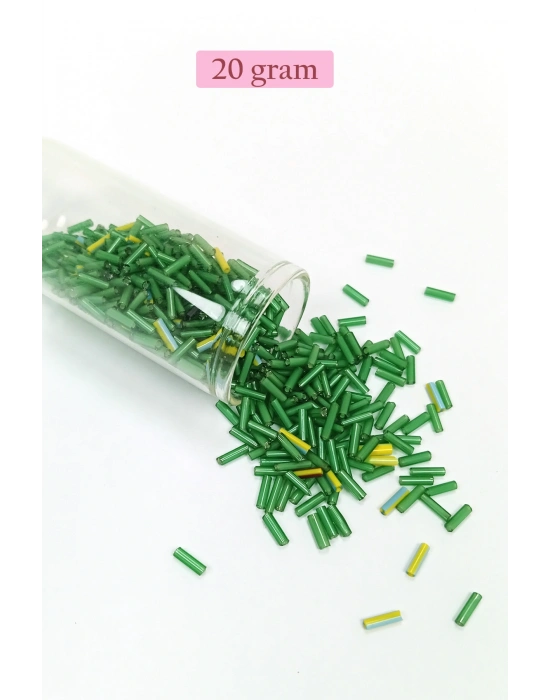 Uzun Boru Kesme Boncuk Çap 2mm Uzunluk 10 mm - 4 Renk - Toplam 80 Gram - BNC433