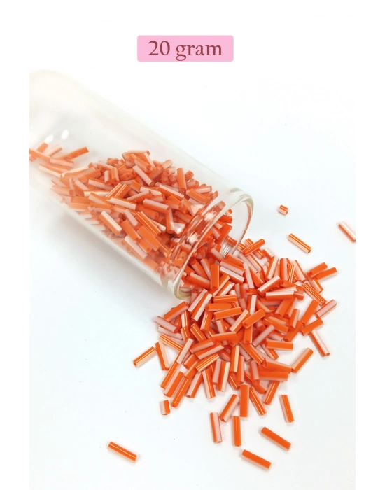 Uzun Boru Kesme Boncuk Çap 2mm Uzunluk 10 mm - 4 Renk - Toplam 80 Gram - BNC433