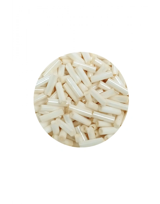 Uzun Boru Kesme Boncuk Çap 2mm Uzunluk 10 mm - 60 Gram - Açık Krem - BNC298
