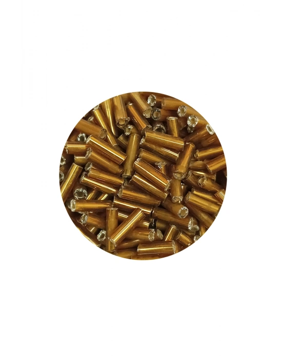 Uzun Boru Kesme Boncuk Çap 2mm Uzunluk 10 mm - 60 Gram - Altın Sarısı - BNC270