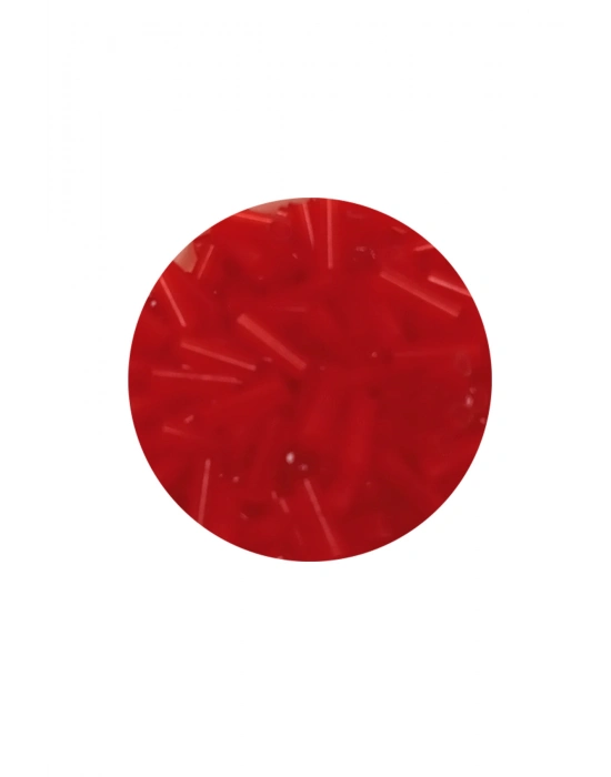 Uzun Boru Kesme Boncuk Çap 2mm Uzunluk 10 mm - 60 Gram - Kırmızı - BNC284