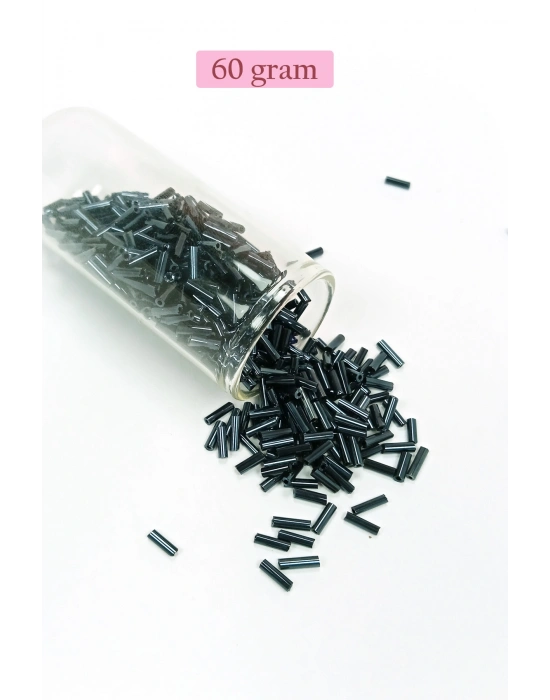 Uzun Boru Kesme Boncuk Çap 2mm Uzunluk 10 mm - 60 Gram - Koyu Yeşil - BNC266