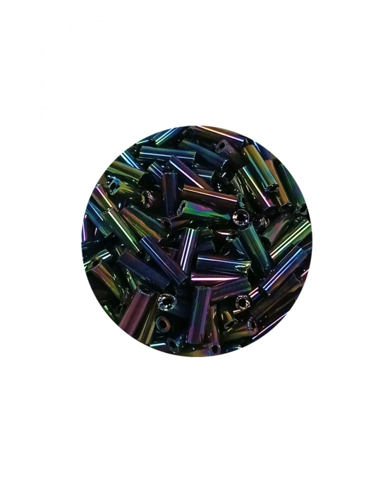 Uzun Boru Kesme Boncuk Çap 2mm Uzunluk 10 mm - 60 Gram - Mavi Yeşil - BNC269