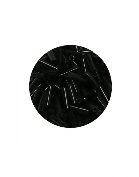 Uzun Boru Kesme Boncuk Çap 2mm Uzunluk 10 mm - 60 Gram - Siyah - BNC280