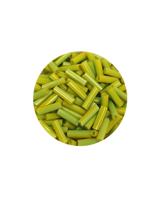 Uzun Boru Kesme Boncuk Çap 2mm Uzunluk 10 mm - 60 Gram - Yeşil - BNC282