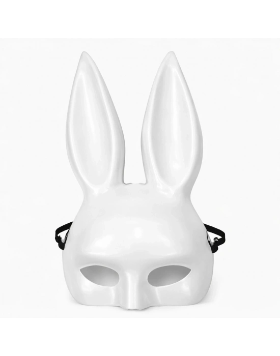 Uzun Kulaklı Beyaz Lüks Tavşan Maskesi