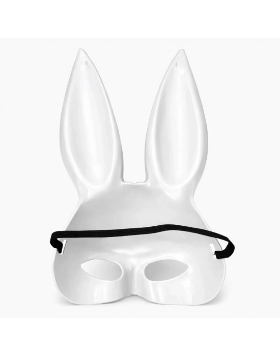 Uzun Kulaklı Beyaz Lüks Tavşan Maskesi