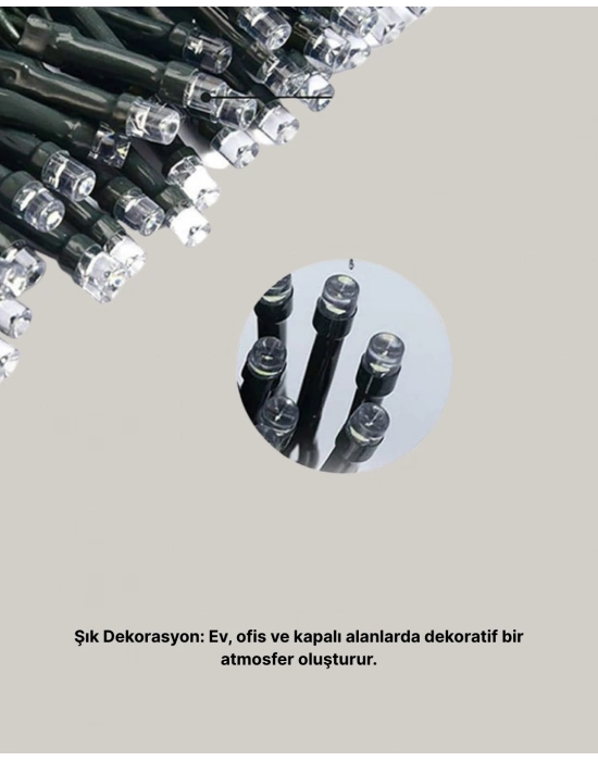 Uzun Ömürlü LED Teknolojili 10 Metre Şık Işıklı Süsleme Seti