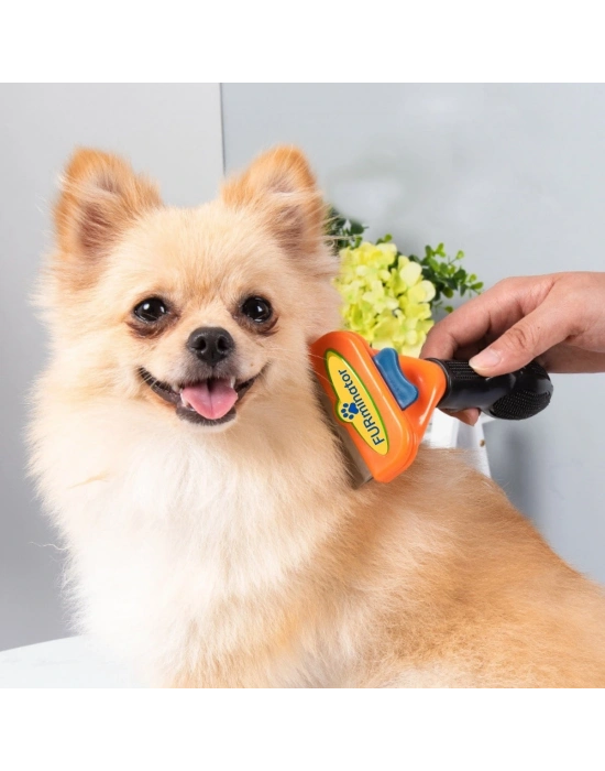 Uzun Tüylü Köpekler İçin Kolay Tarama Fırçası Temizlenebilir Çelik Tarak Tüy Toplayıcı Medium