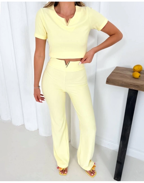 V aksesuarlı ottoman takım sarı s255850