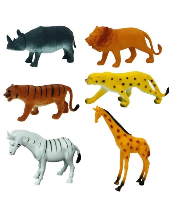 ® Vahşi Hayvanlar Poşetli 6lı Hayvan Oyun Seti