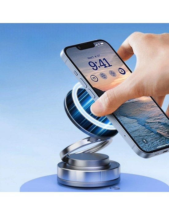 ®  Vakumlu Manyetik Telefon Tutucu – Güçlü Vakum 360° Döner Araç İçi Telefon Standı, Ultra Sabit Manyetik Destekli Mobil Cihaz Aparatı