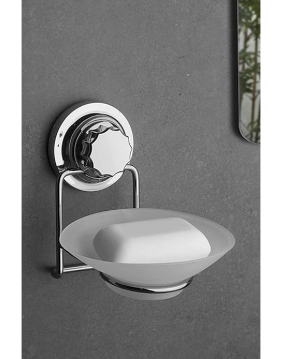 Vakumlu Plastik Sabunluk Krom Royaleks-VK-713