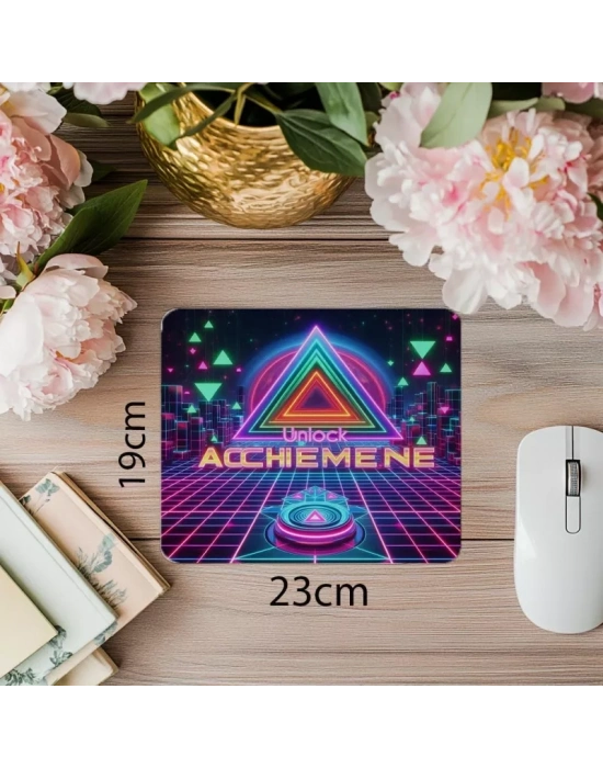 Vaporwave Tarzı Neon Mousepad - 19x23 cm 2 mm Dikdörtgen İthal Baskılı Mouse Pad