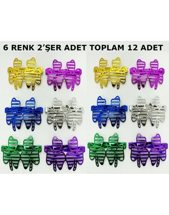 Vegas Casino Kupa Sinek Temalı Parti Gözlüğü 6 Renk 12 Adet