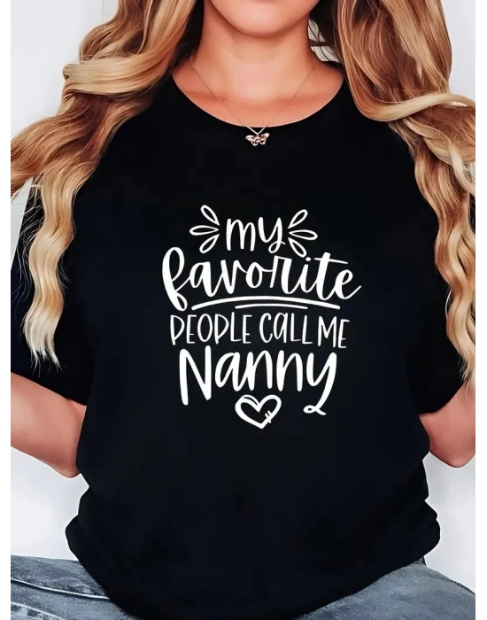 20/1 Penye Compack Baskılı Oversize Bisiklet Yaka Kısa Kol T-shirt - Siyah -