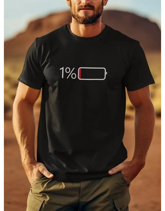 20/1 Penye Compack Sarj %1 Baskılı Oversize Bisiklet Yaka Kısa Kol Yazlık T-shirt - Siyah -