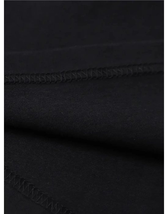 20/1 Penye Compack SPACEBALLS   Baskılı Oversize Bisiklet Yaka Kısa Kol Yazlık T-shirt - Siyah -