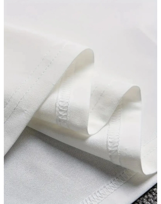 ANIMAL Desen Baskı   Oversive Tişört, Sporda ve Günlük Giyime Uygun - Beyaz -