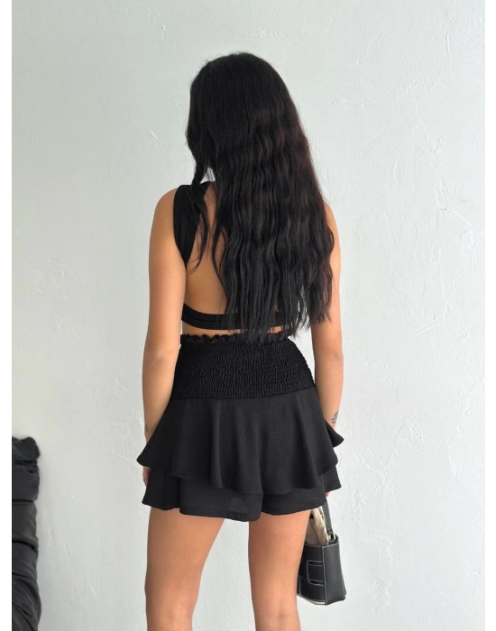 Ayrobin Şortlu Etek - Siyah -