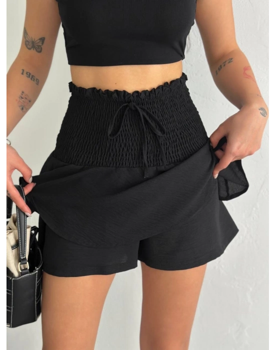 Ayrobin Şortlu Etek - Siyah -