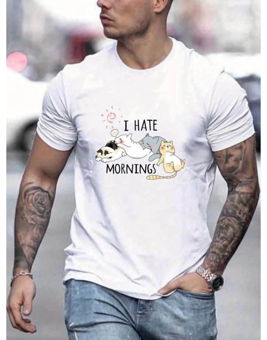 Baskılı Oversize T-Shirt - Beyaz -