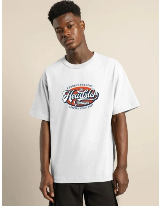 Baskılı Oversize T-Shirt - Beyaz -