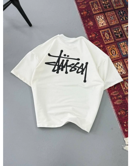 Baskılı Oversize T-shirt - Beyaz -