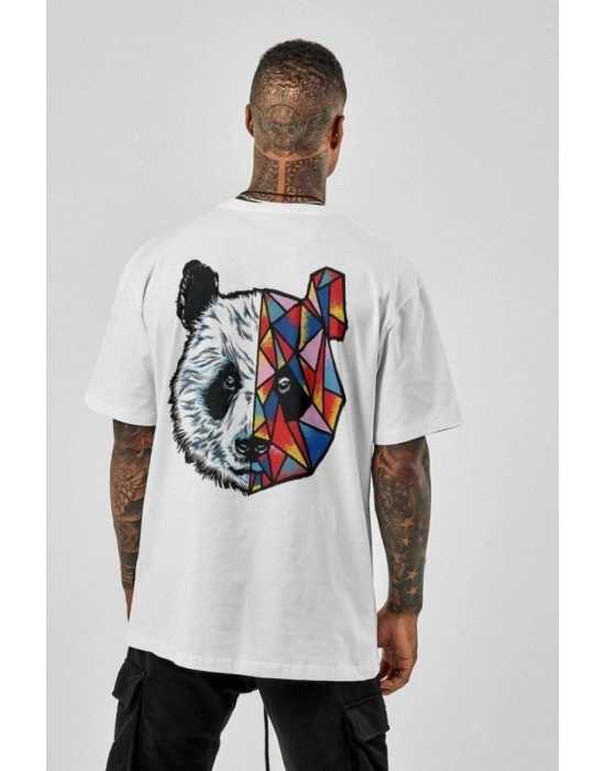 Baskılı Oversize T-Shirt - Beyaz -